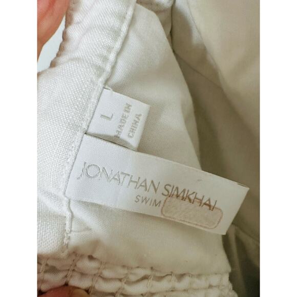 JONATHAN SIMKHAI White Kitzia Linen Cover Up Bustier Midi Dress Size Large - Picture 12 of 12